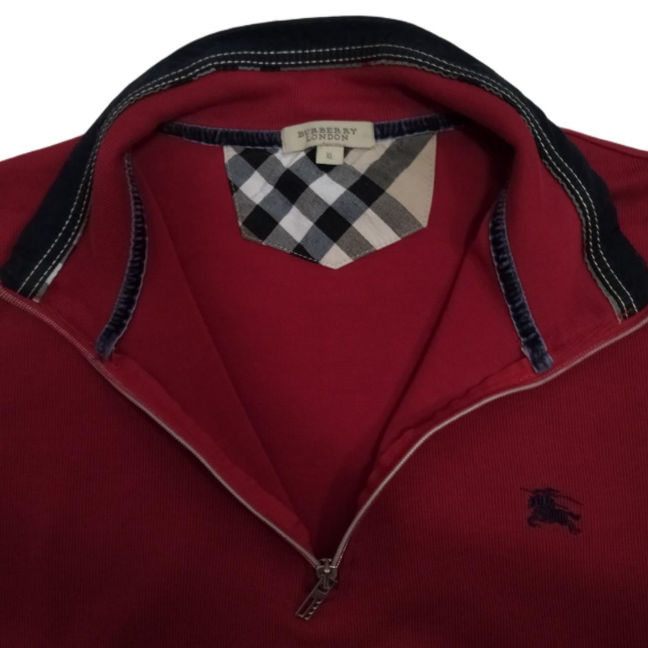 VINTAGE BURBERRY QUARTER ZIP SWEATER size on label