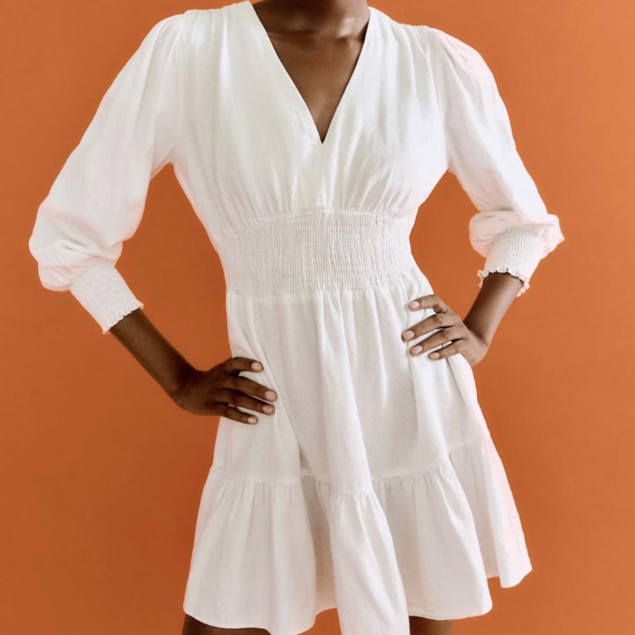 Zara Women's White Dress Depop