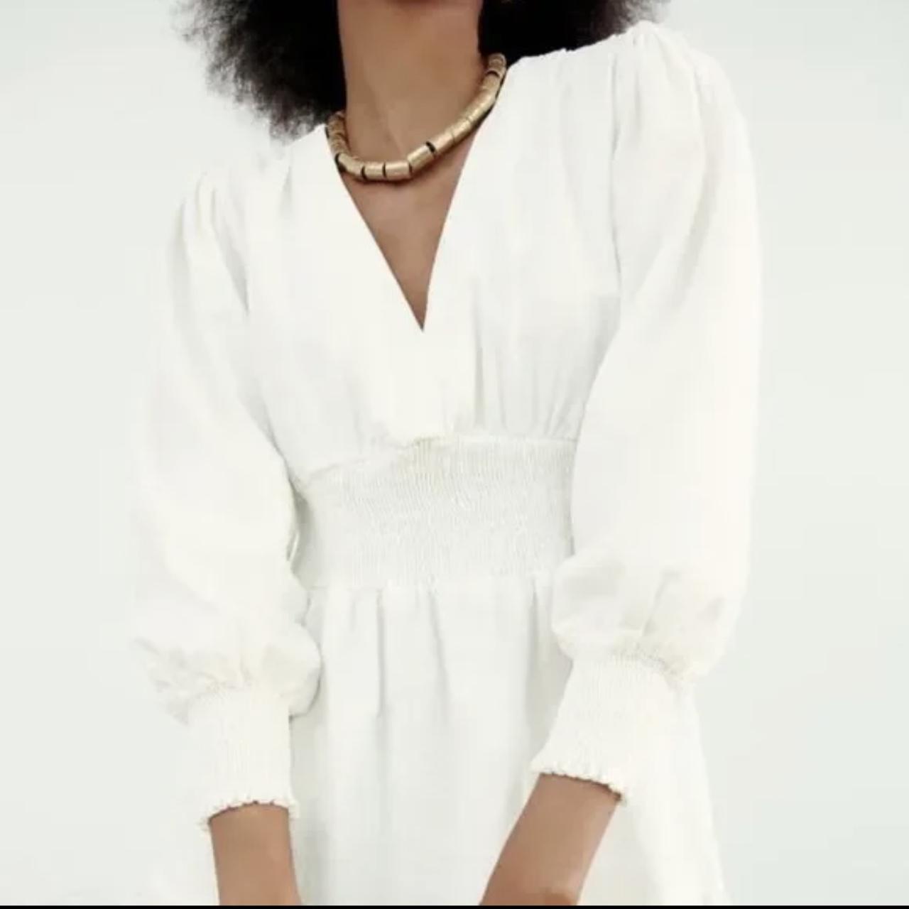 Zara Women's White Dress Depop