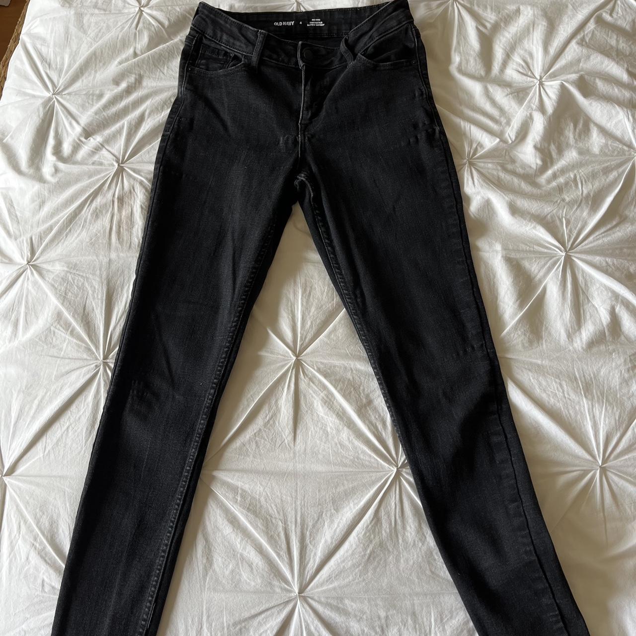 black Old-Navy mid-rise rockstar super skinny jeans! - Depop