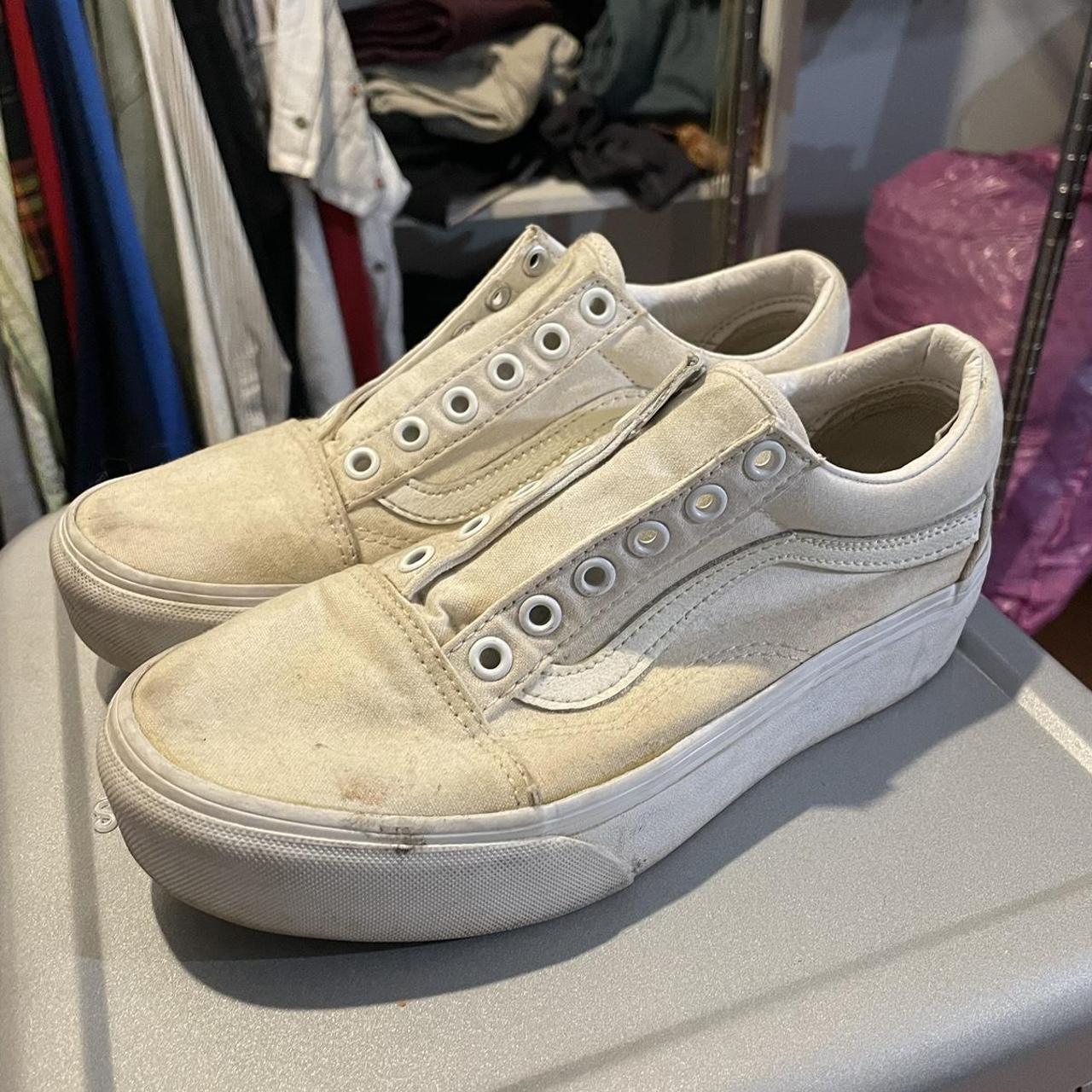 All white vans outlet no laces