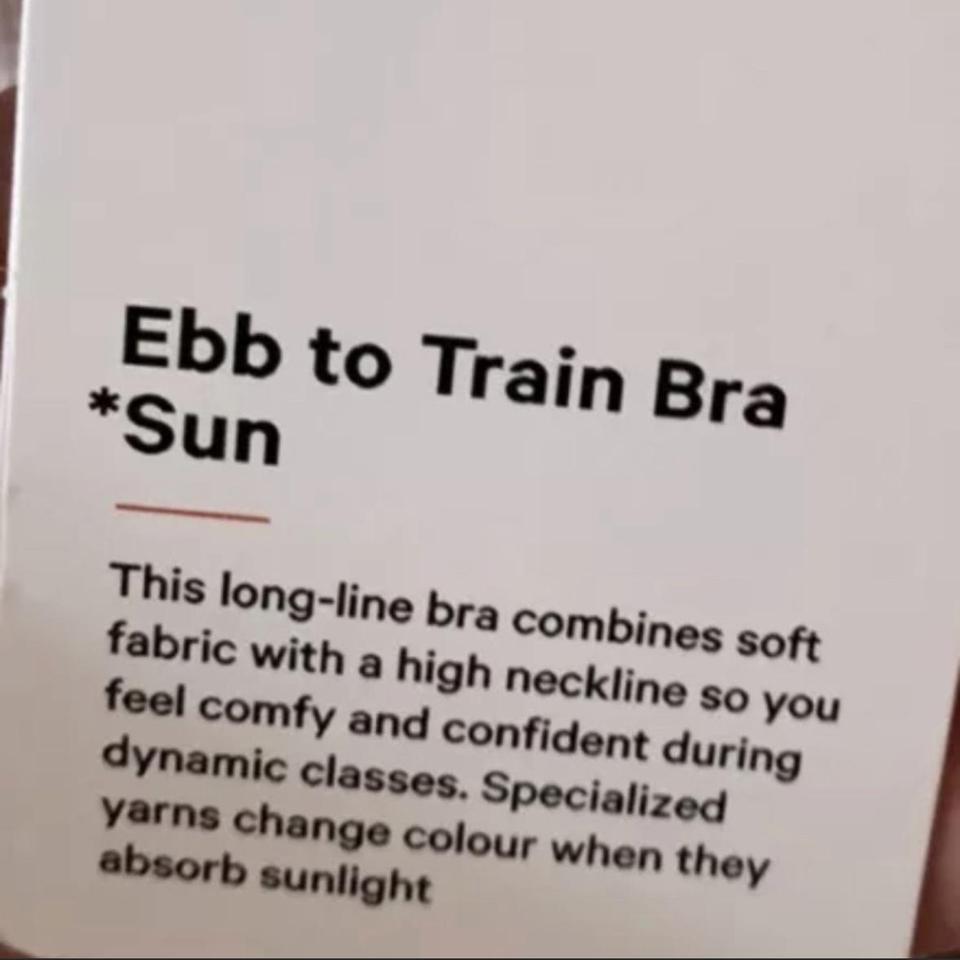 Lululemon Ebb to Train Bra *sun changes from white - Depop