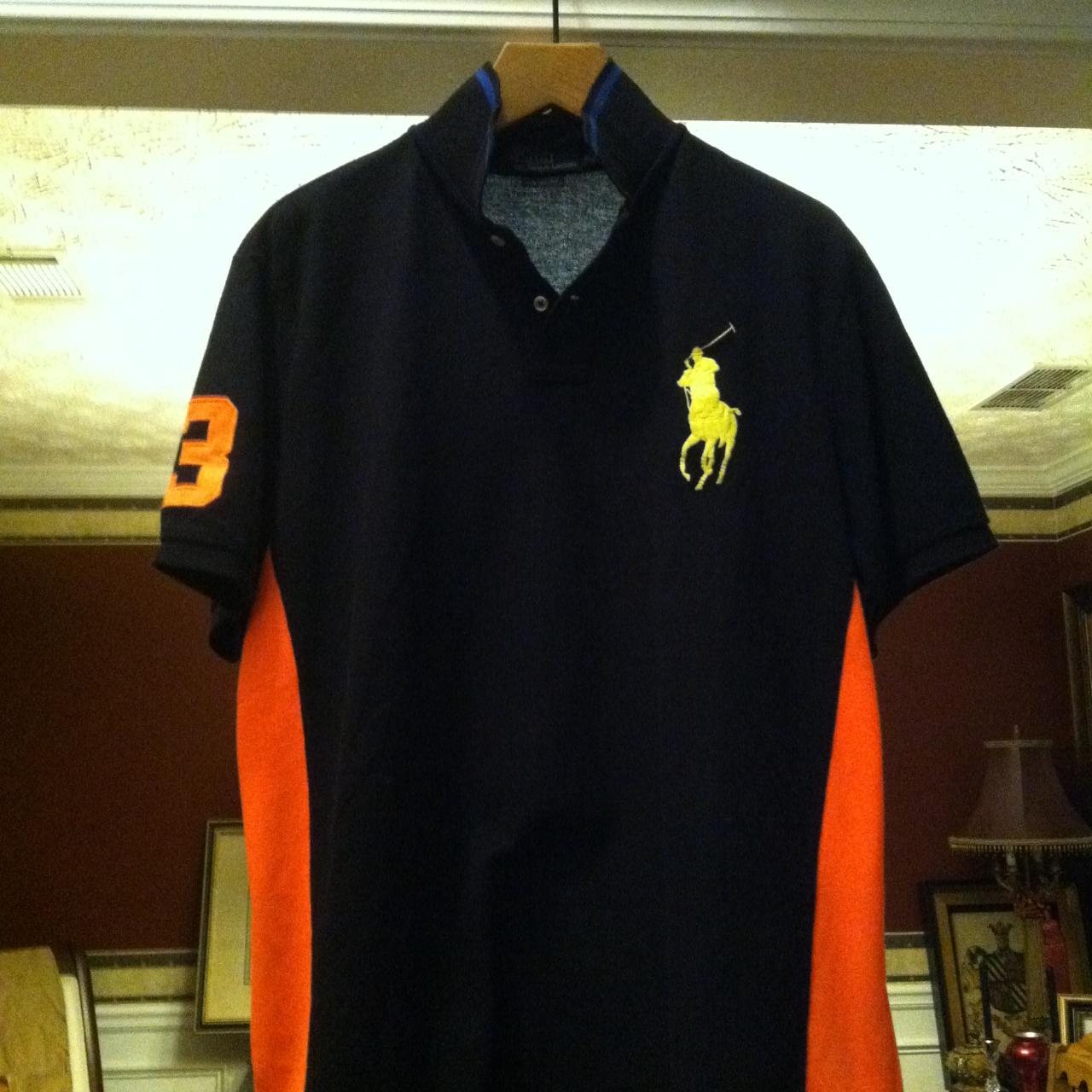 Black and orange ralph lauren polo shirt hotsell