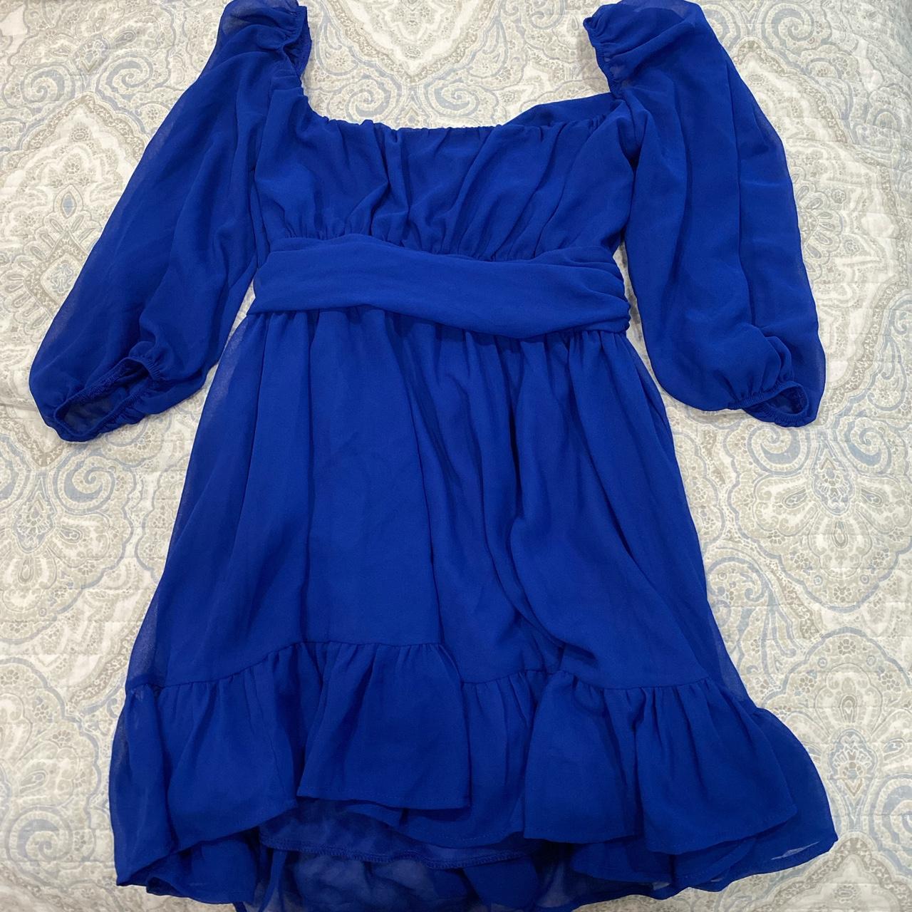 Lucy in the Sky Women's Blue Dress Depop
