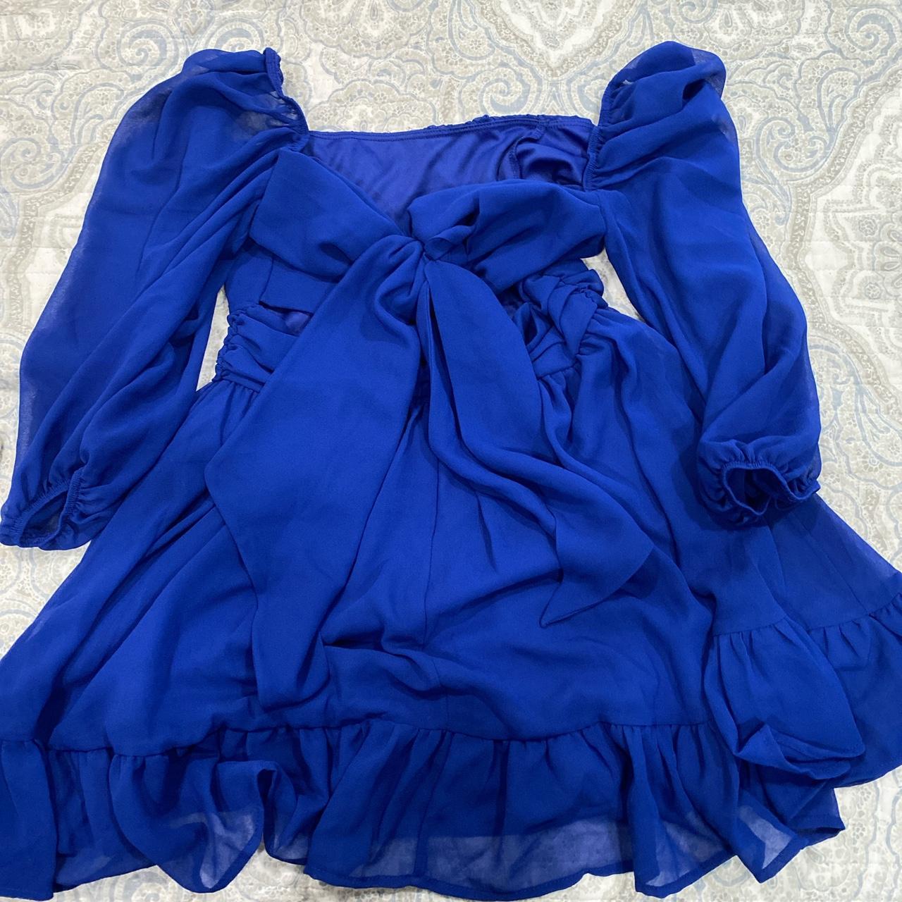 Lucy in the Sky Women's Blue Dress Depop