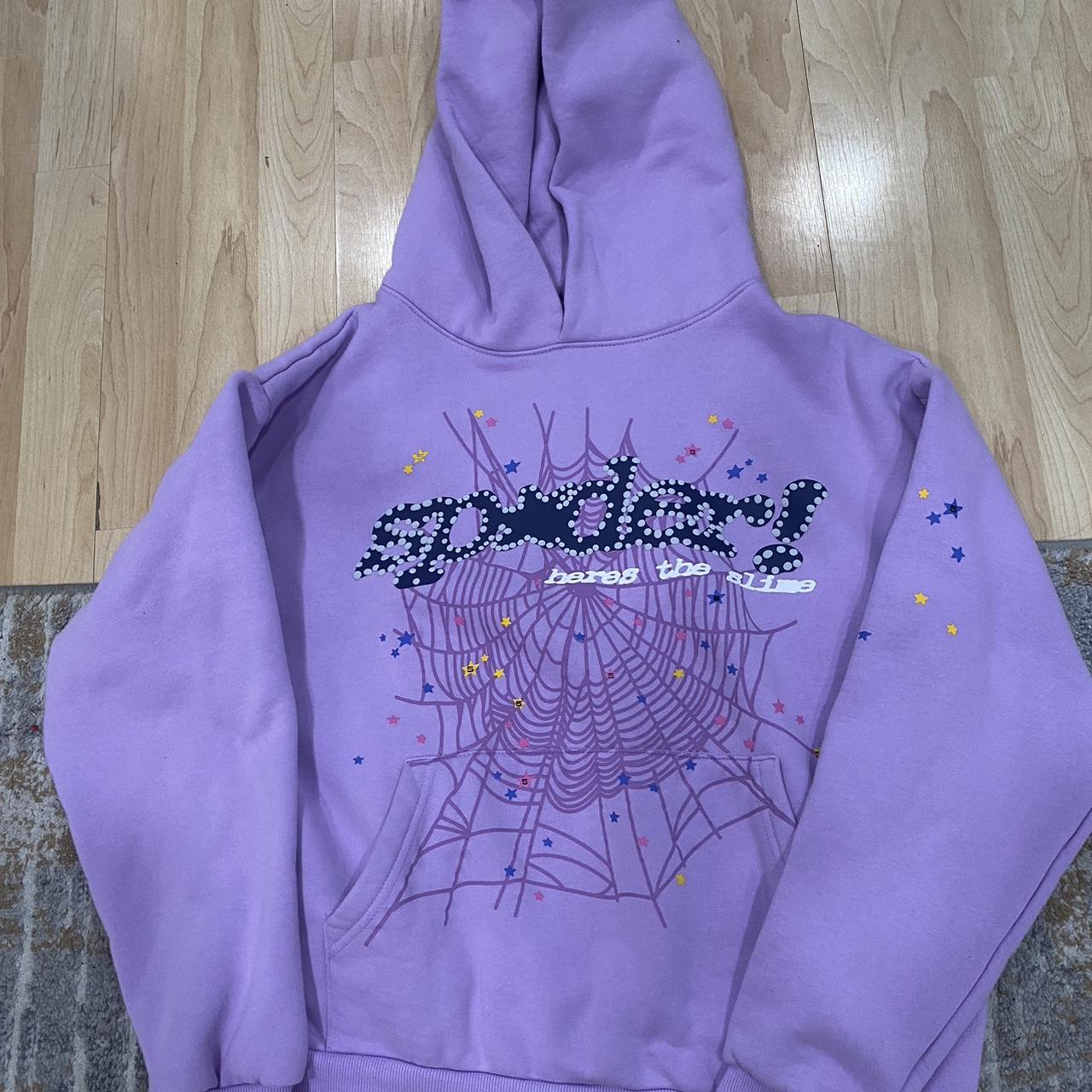 AUTHENTIC large acai sp5der hoodie fits like a... - Depop