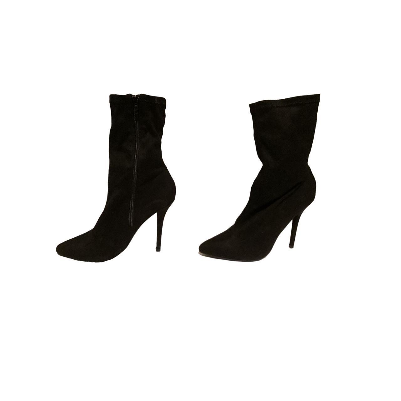 black suede stiletto boots