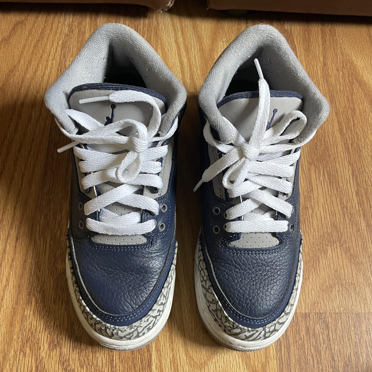 Authentic Georgetown Retro Air Jordan 3. Midnight... - Depop