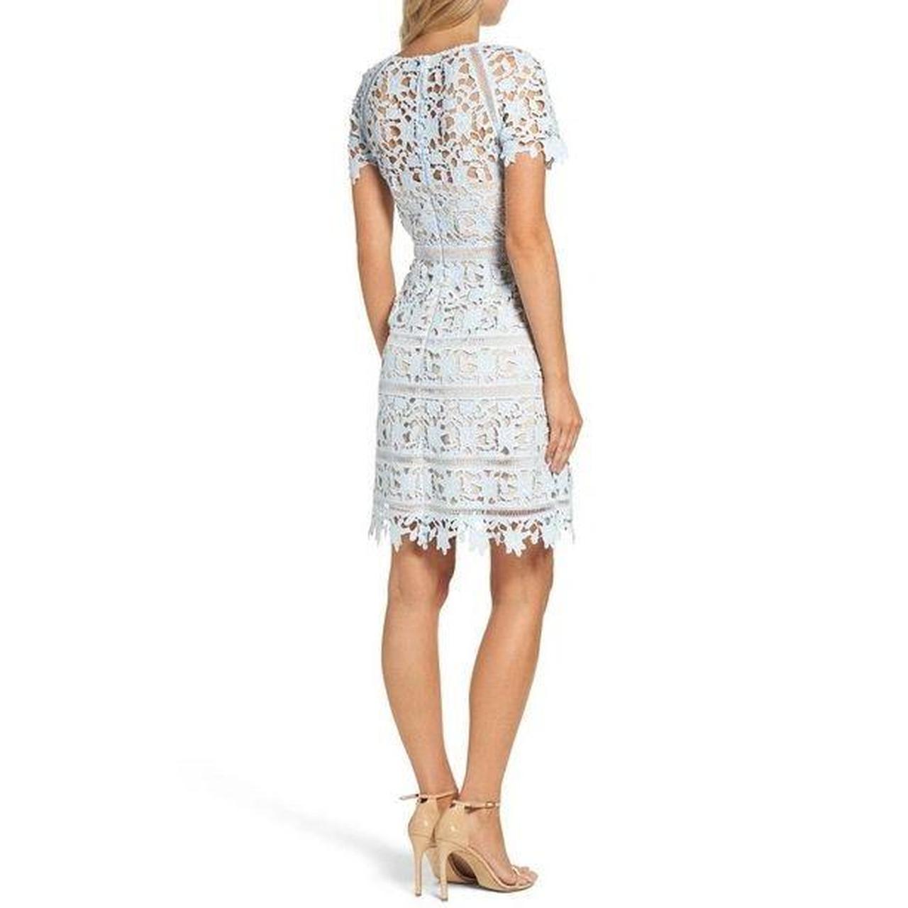 Eliza j lace overlay sheath clearance dress