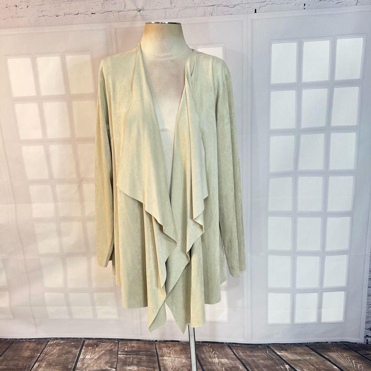 Soft Surroundings Suede Open Waterfall Cardigan Size Small