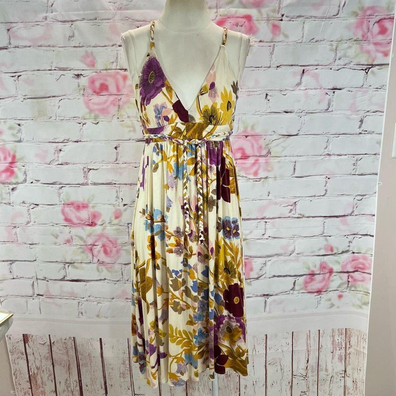 Lucky Brand Women's Sleeveless Tie Waist Floral Maxi - Depop
