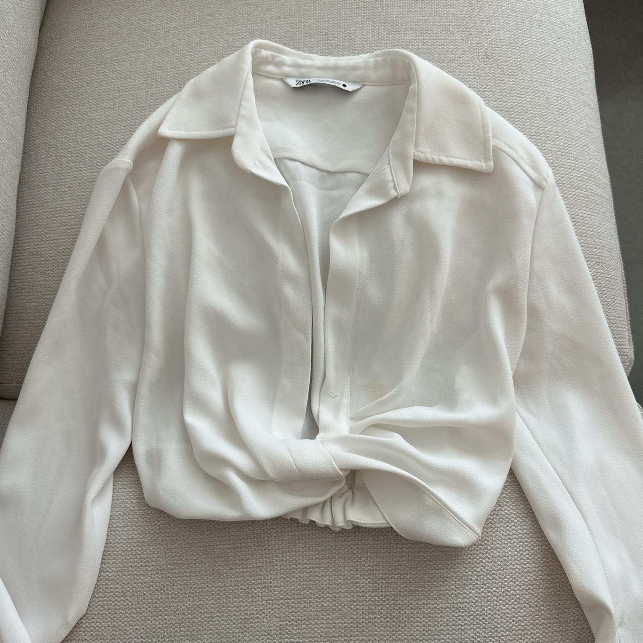 Zara white 2025 ruffle blouse