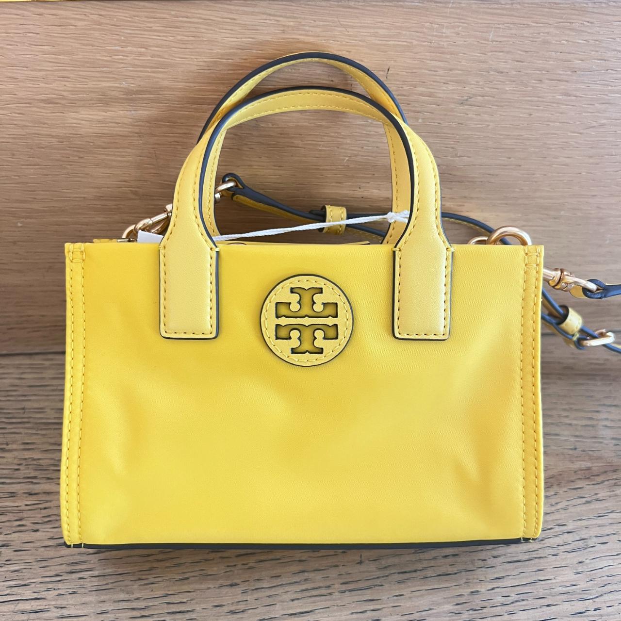 Tory Burch green suede and patent leather tote - Depop