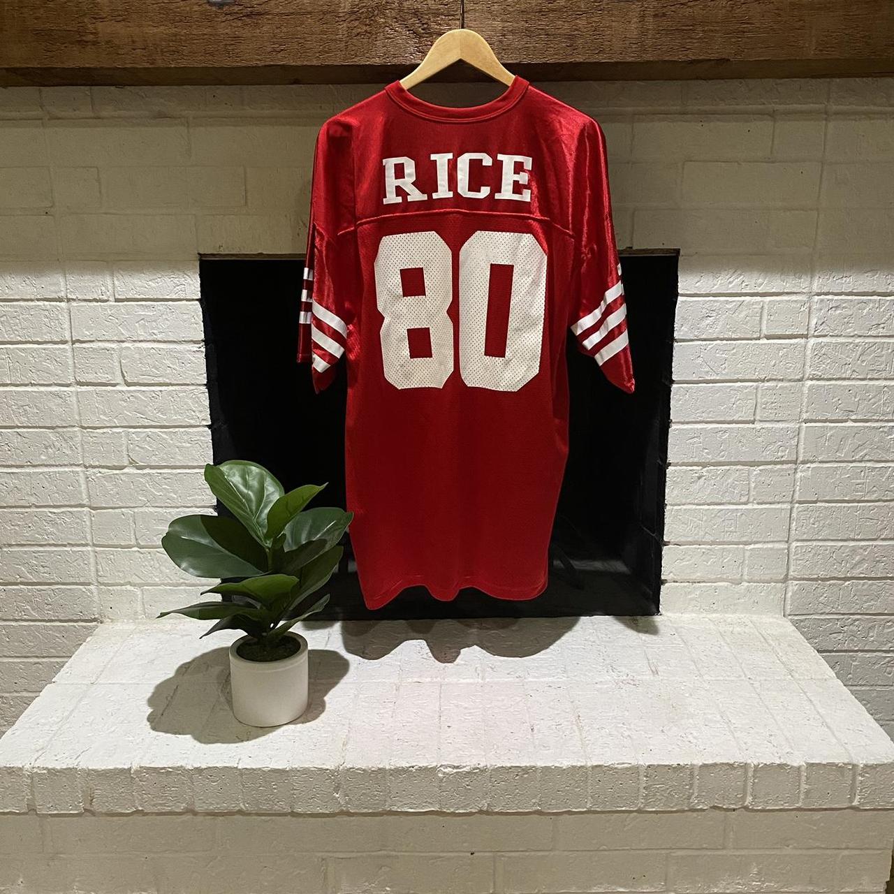 JERRY RICE SAN FRANCISCO 49ERS VINTAGE 1990'S LOGO ATHLETIC JERSEY ADU -  Bucks County Baseball Co.