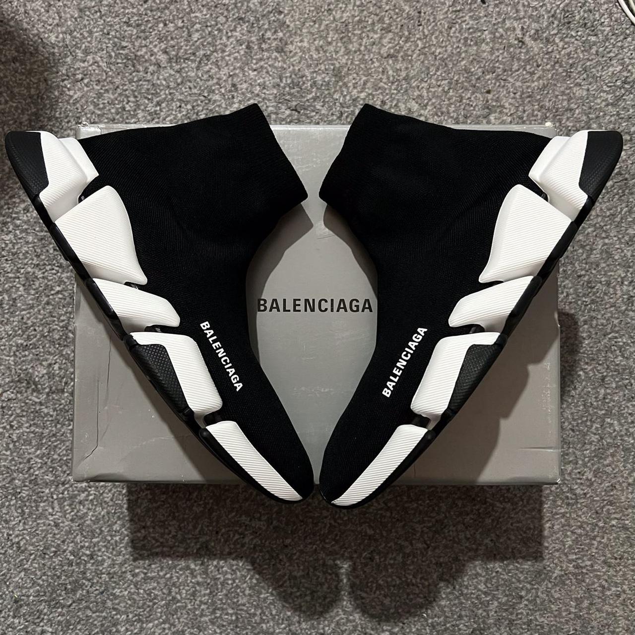 Balenciaga Speed 2.0 Black & White Current... - Depop