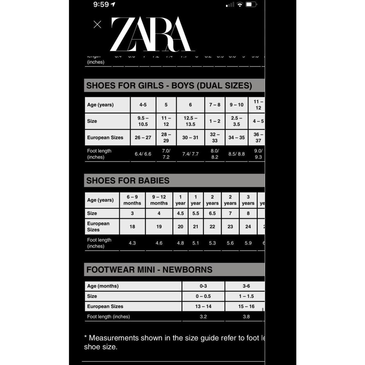 Kids Size Chart Zara Woman Shoes FYI- ZARA Kids Shoe Sizing