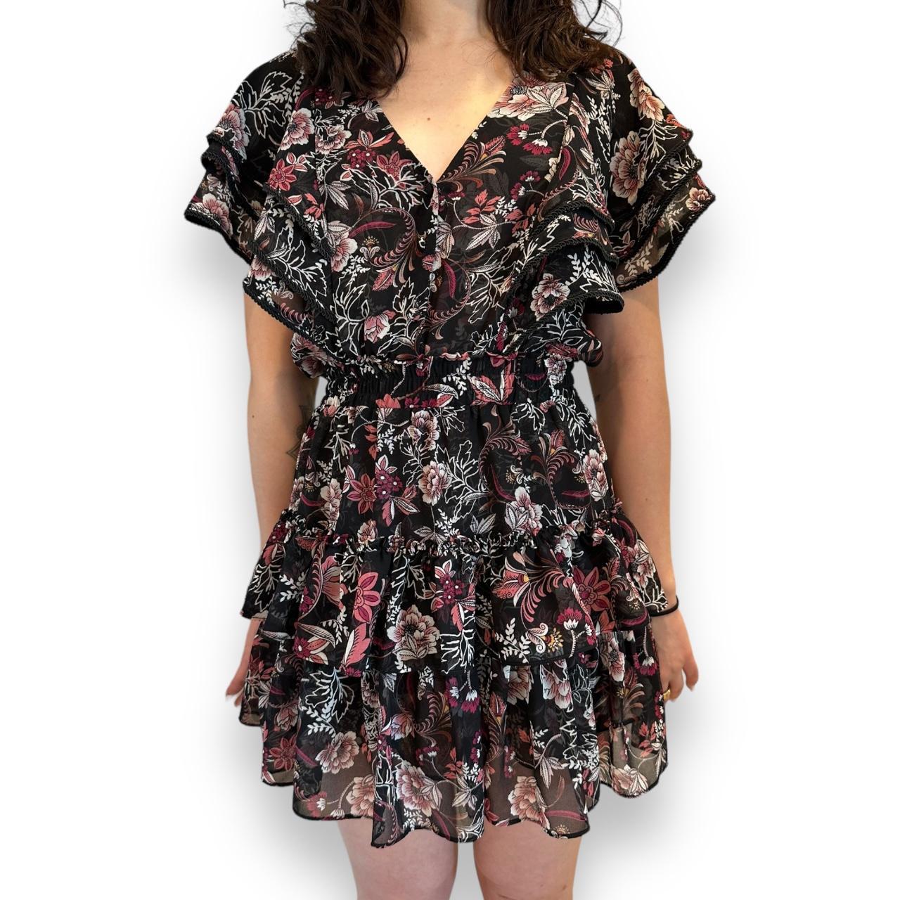 $348 NWOT Misa Los Angeles buy Black Adora Floral Mini Dress