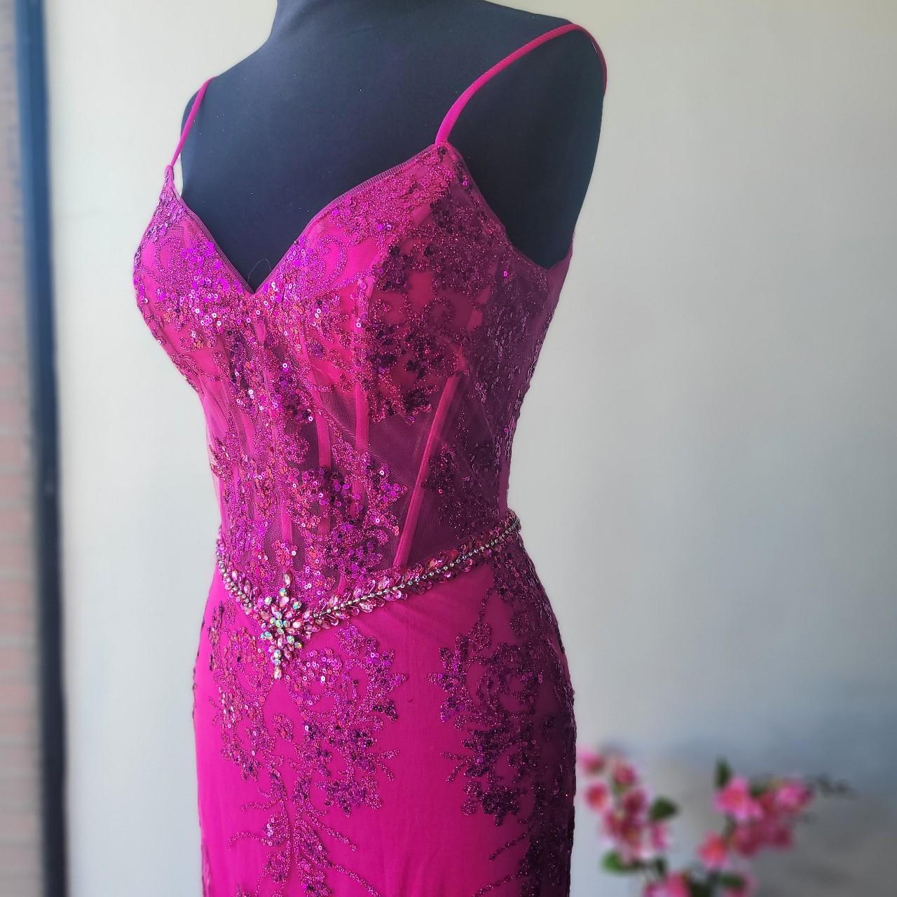 Stunning Magenta Prom  Evening Gown, Pure Glamour As - Depop