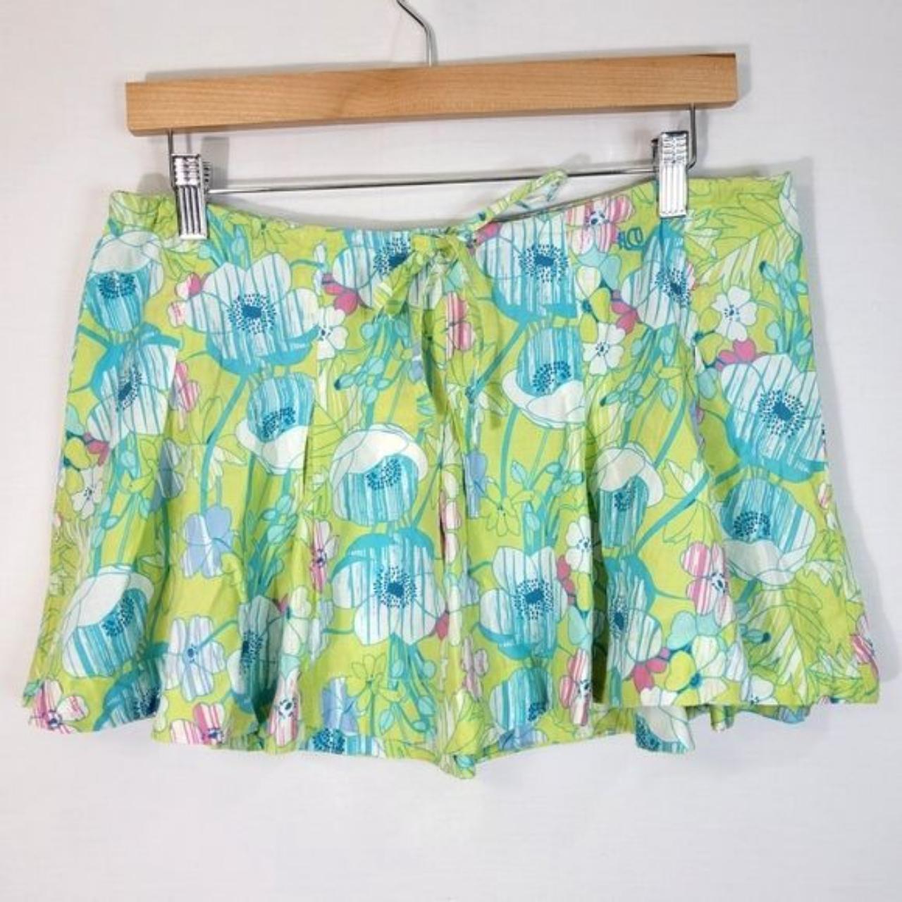 Hollister Co. Women's Green and Blue Skirt Depop