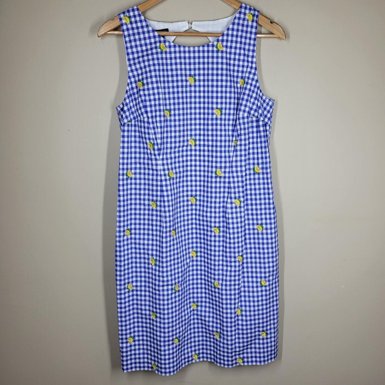 Talbots Blue White Gingham Check 100% Cotton - Depop