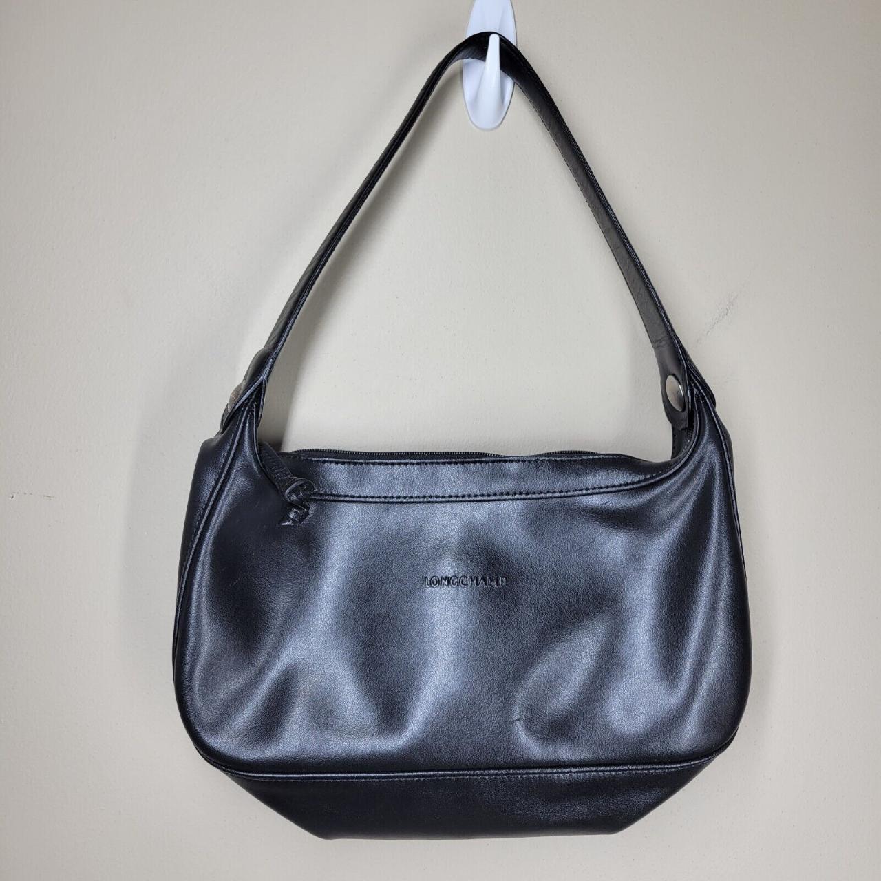 Longchamp Black Leather Hobo Shoulder Bag Classic ♡... - Depop