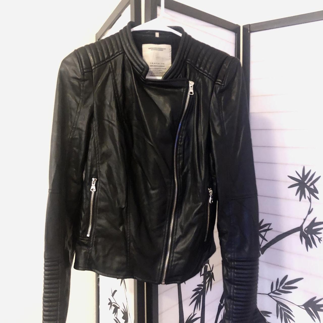 Zara Trf Faux Leather Jacket Perfect For Going Out Depop