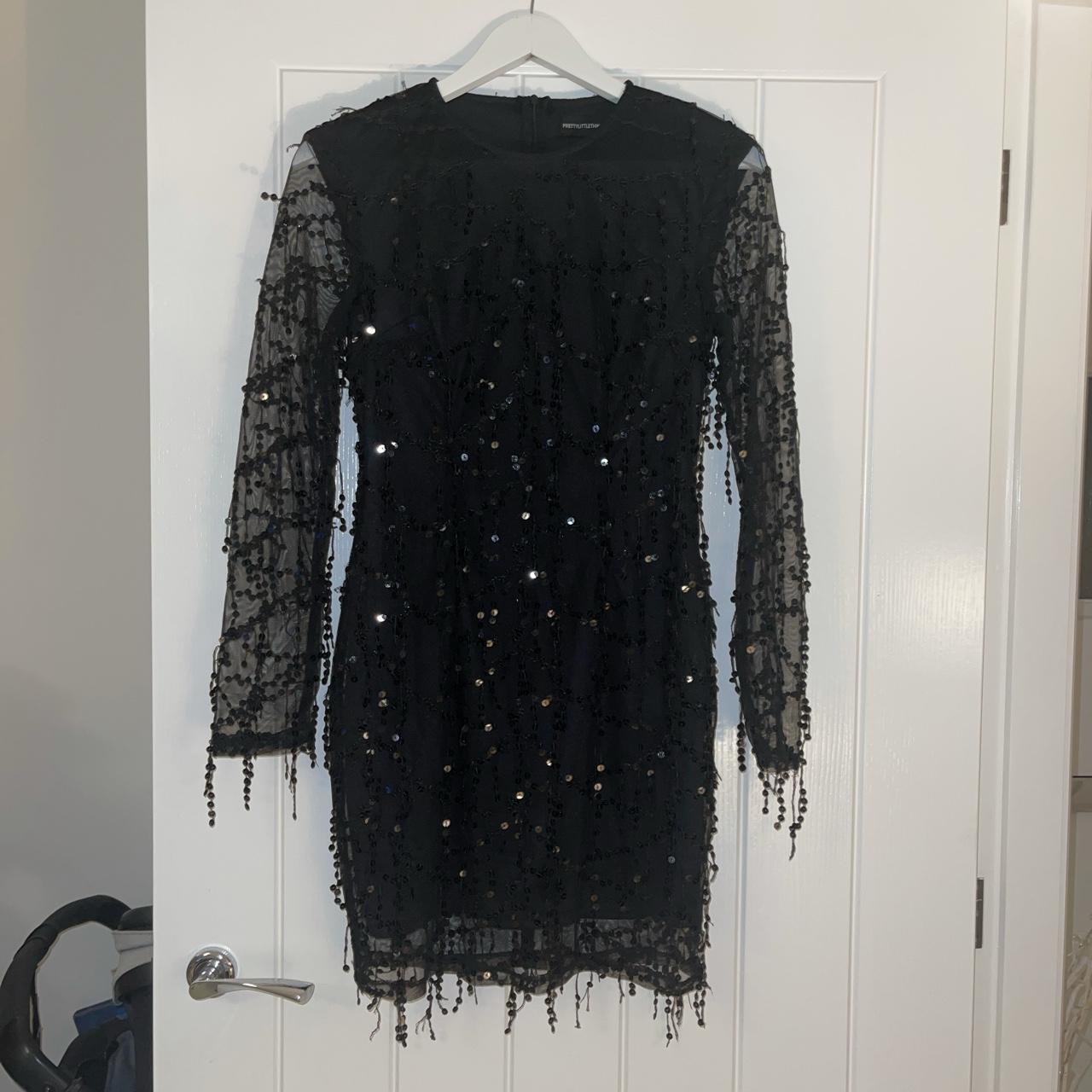 Beautiful sequin black dress! Worn once! Zipped... - Depop