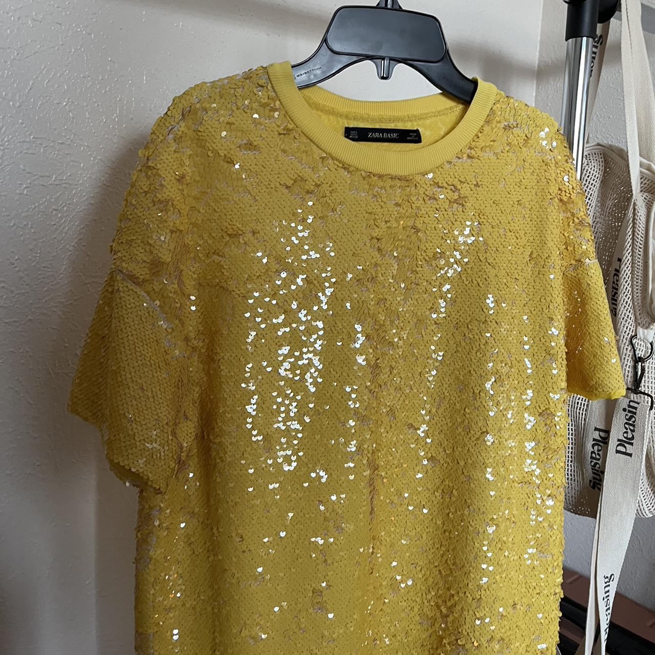 Zara Women's Yellow Dress Depop