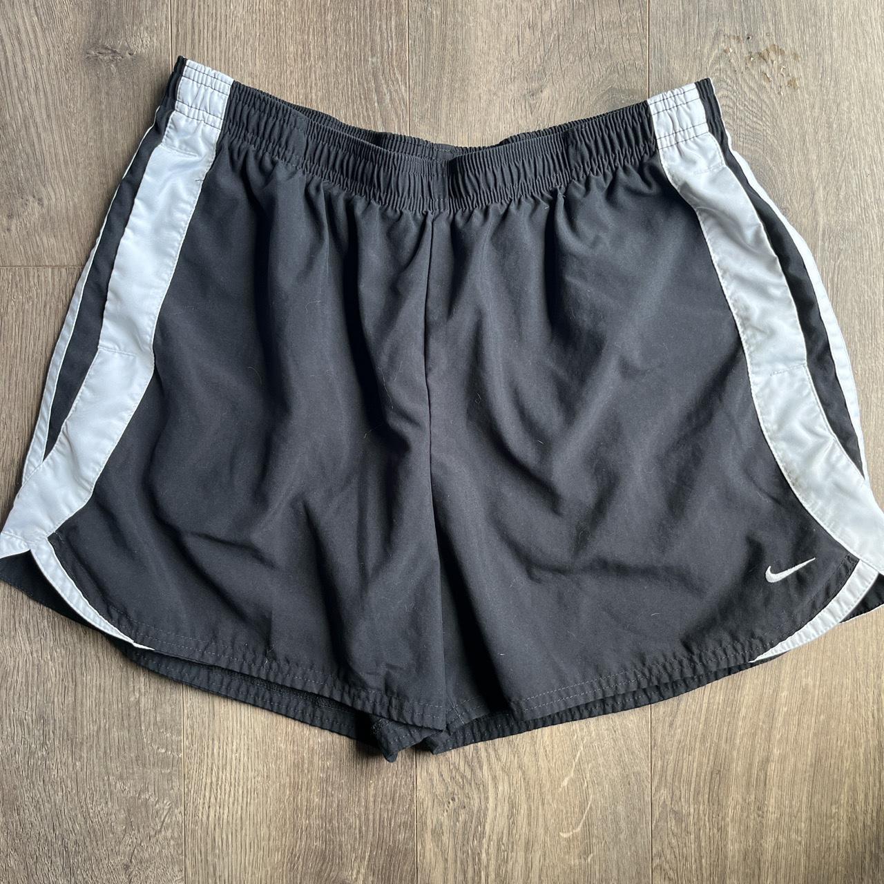 Vintage Nike Black Shorts Retro black with white... - Depop