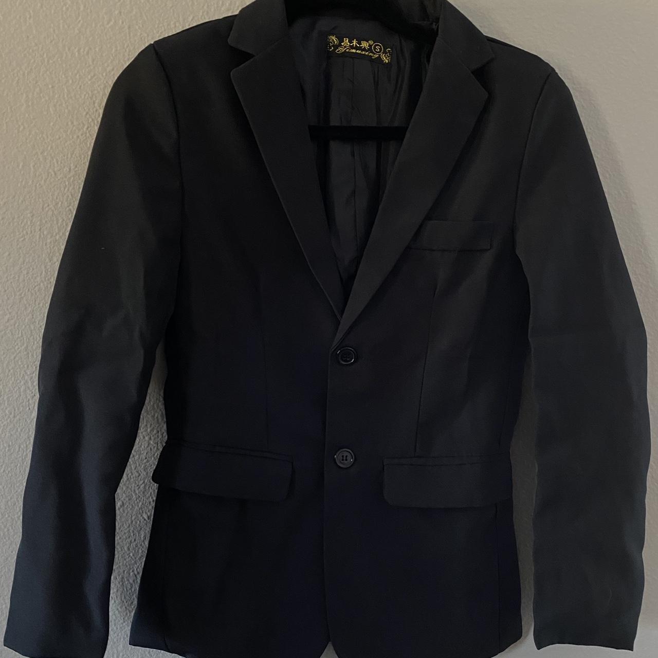 Yimuxing Black Suit Jacket with Buttons - Depop