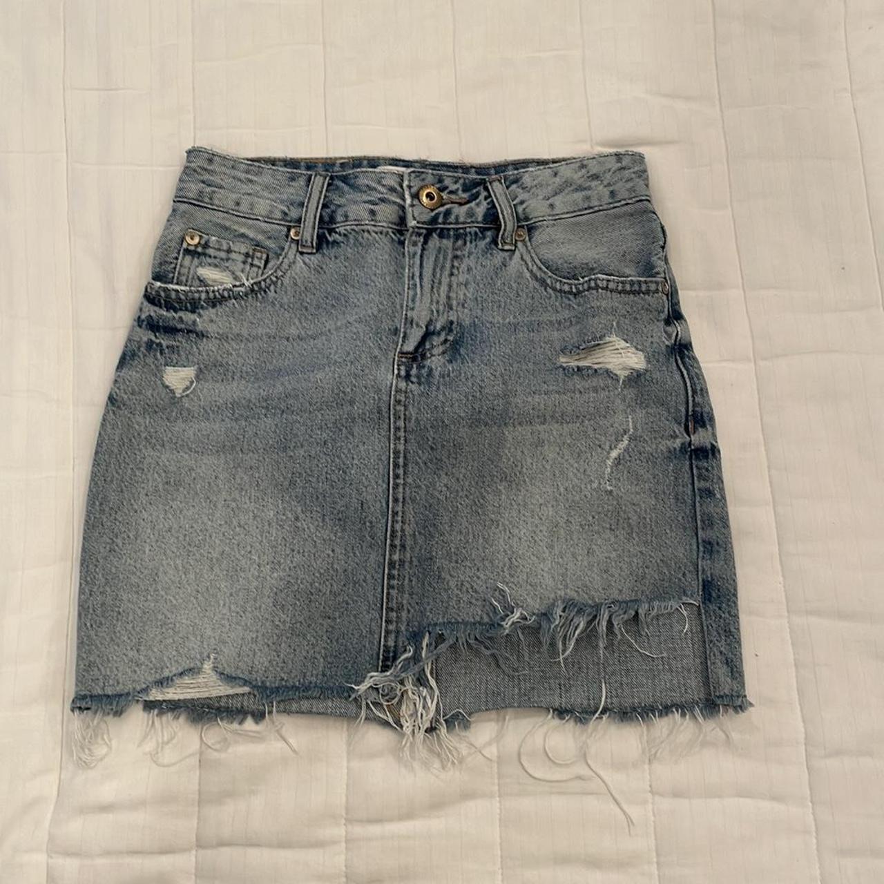 Denim skirt. Pistola. High waisted. Size 24. Great... - Depop