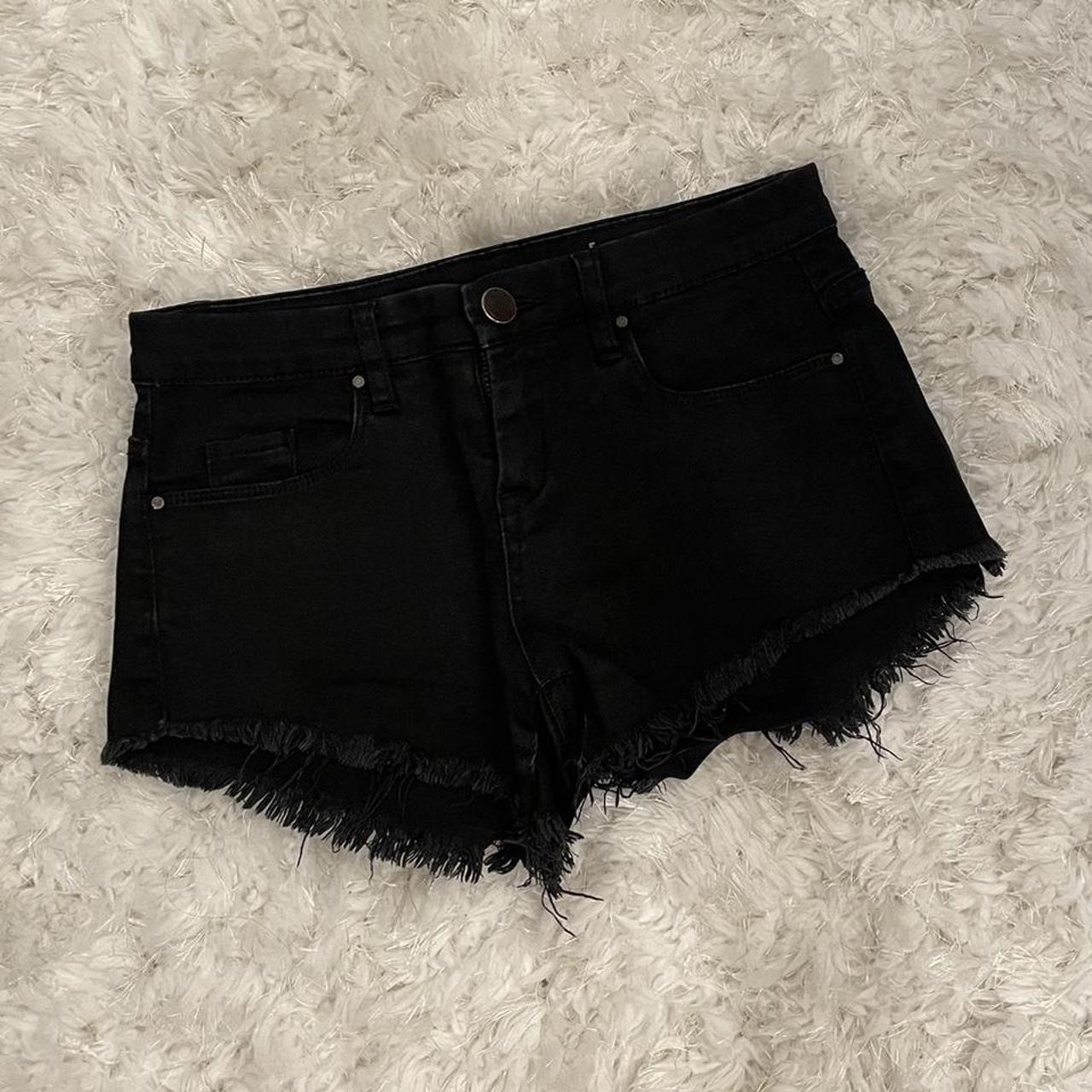 Black jean shorts. Blank NYC. size 24. Great condition. - Depop