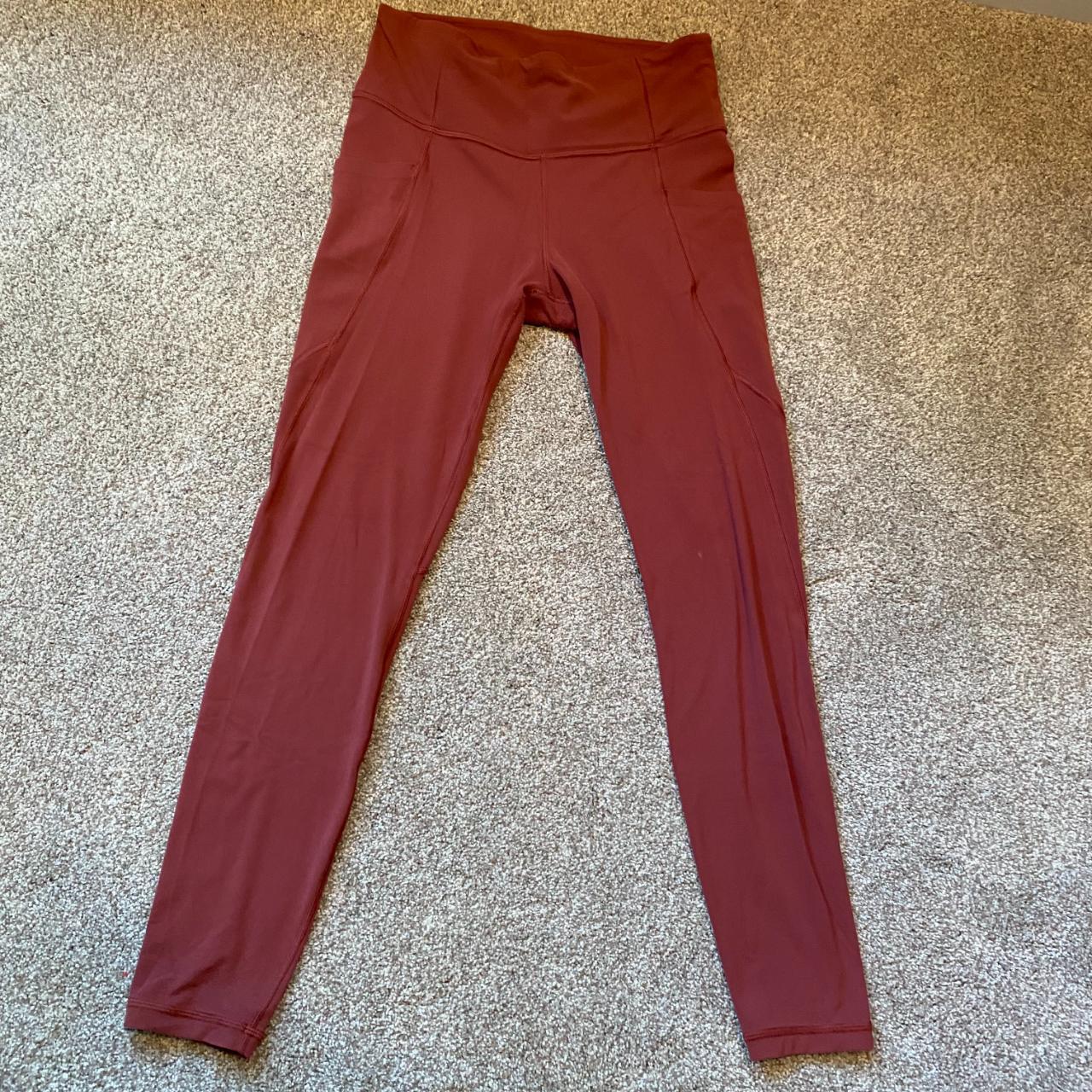 coral/peach Athleta leggings w/stash... Depop