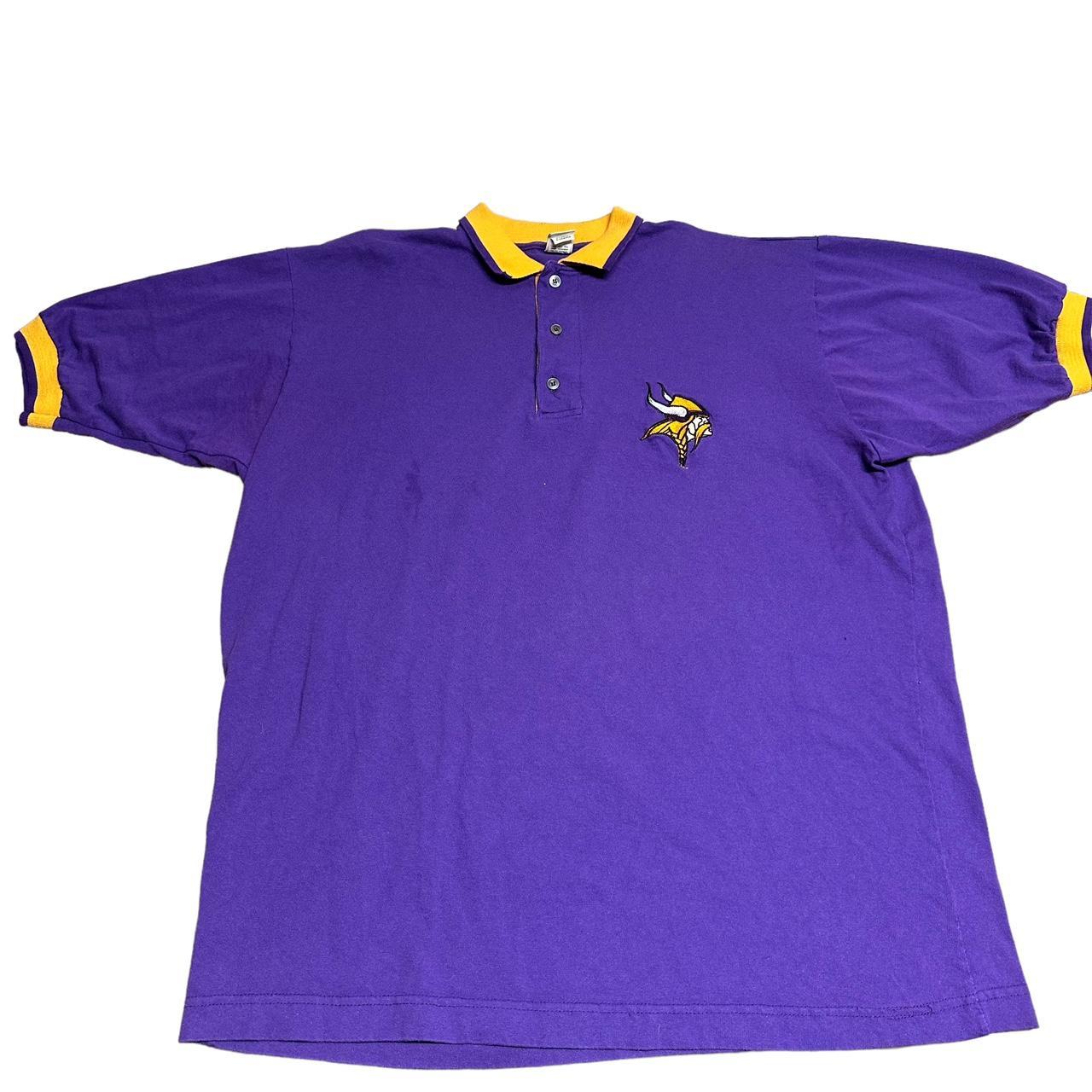 Vintage Minnesota Vikings Mens Polo Shirt The Edge - Depop