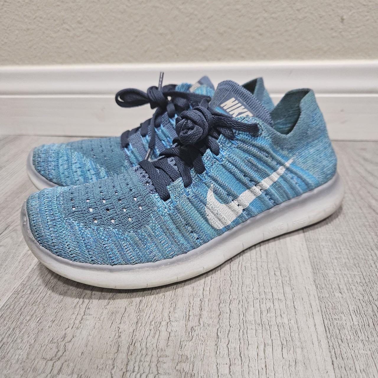 Nike Free Run Flyknit Women size 6 Ocean mist. Depop