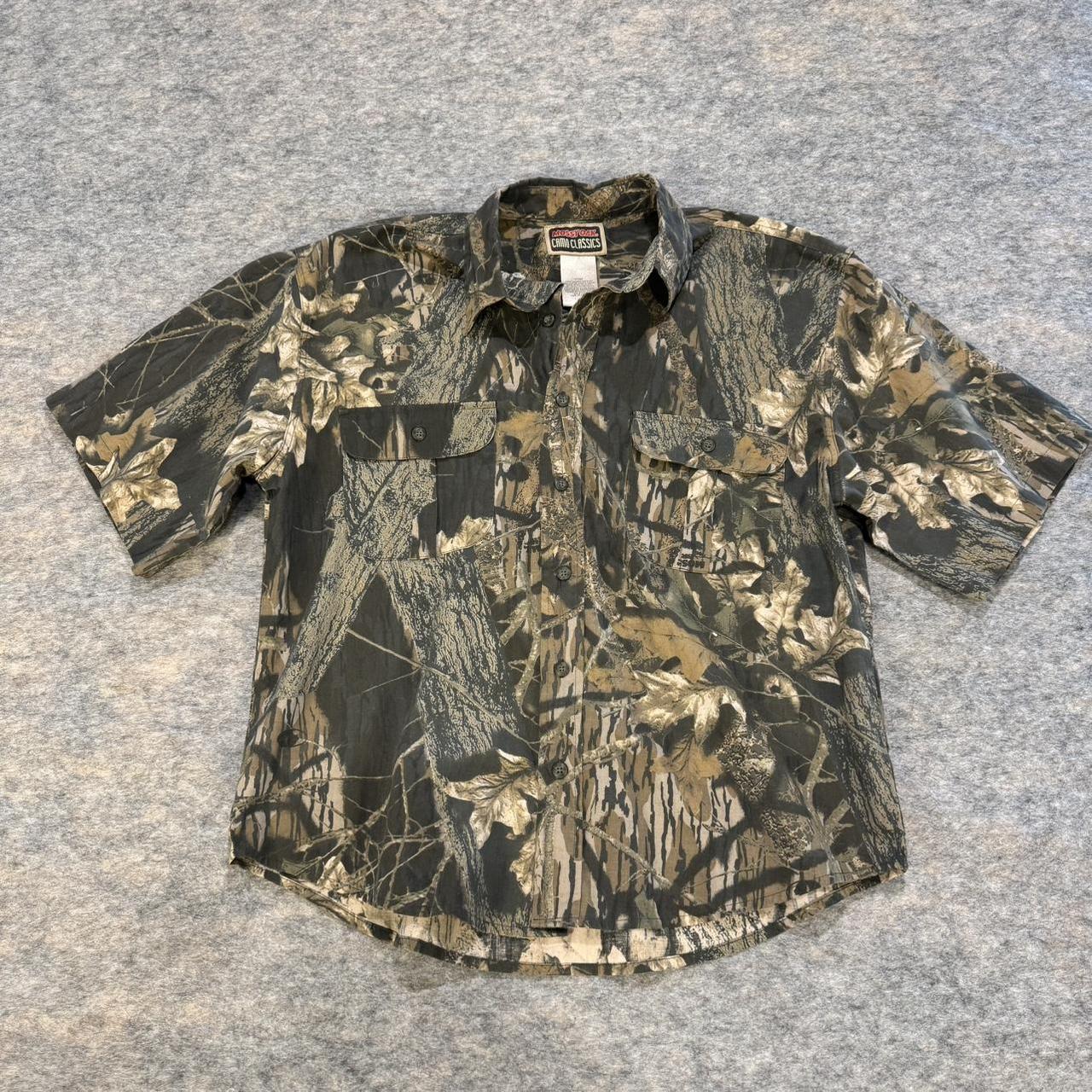 Mossy oak classics camo button up t shirt - has... - Depop