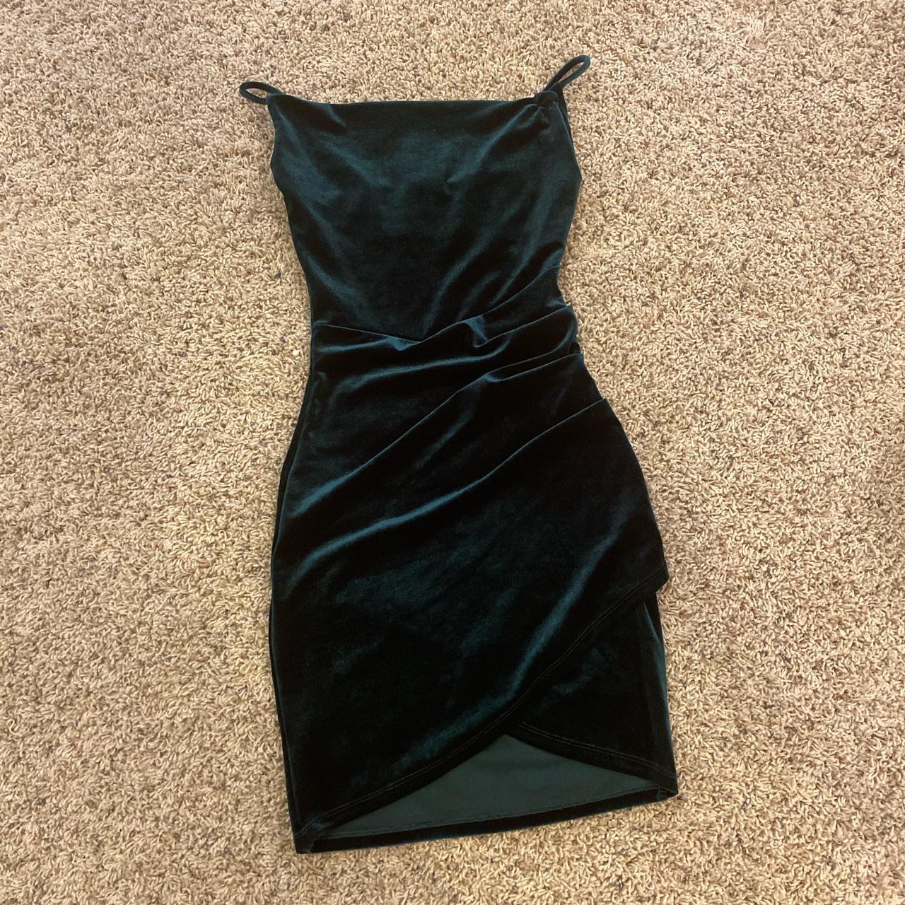 Dark green velvet dress. Hoco dress. Only worn... Depop