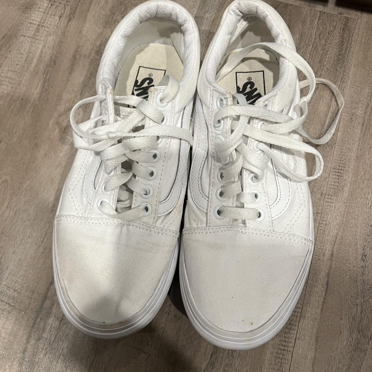 White Vans , see photos for condo. $20. sizes 7M/8.5... - Depop
