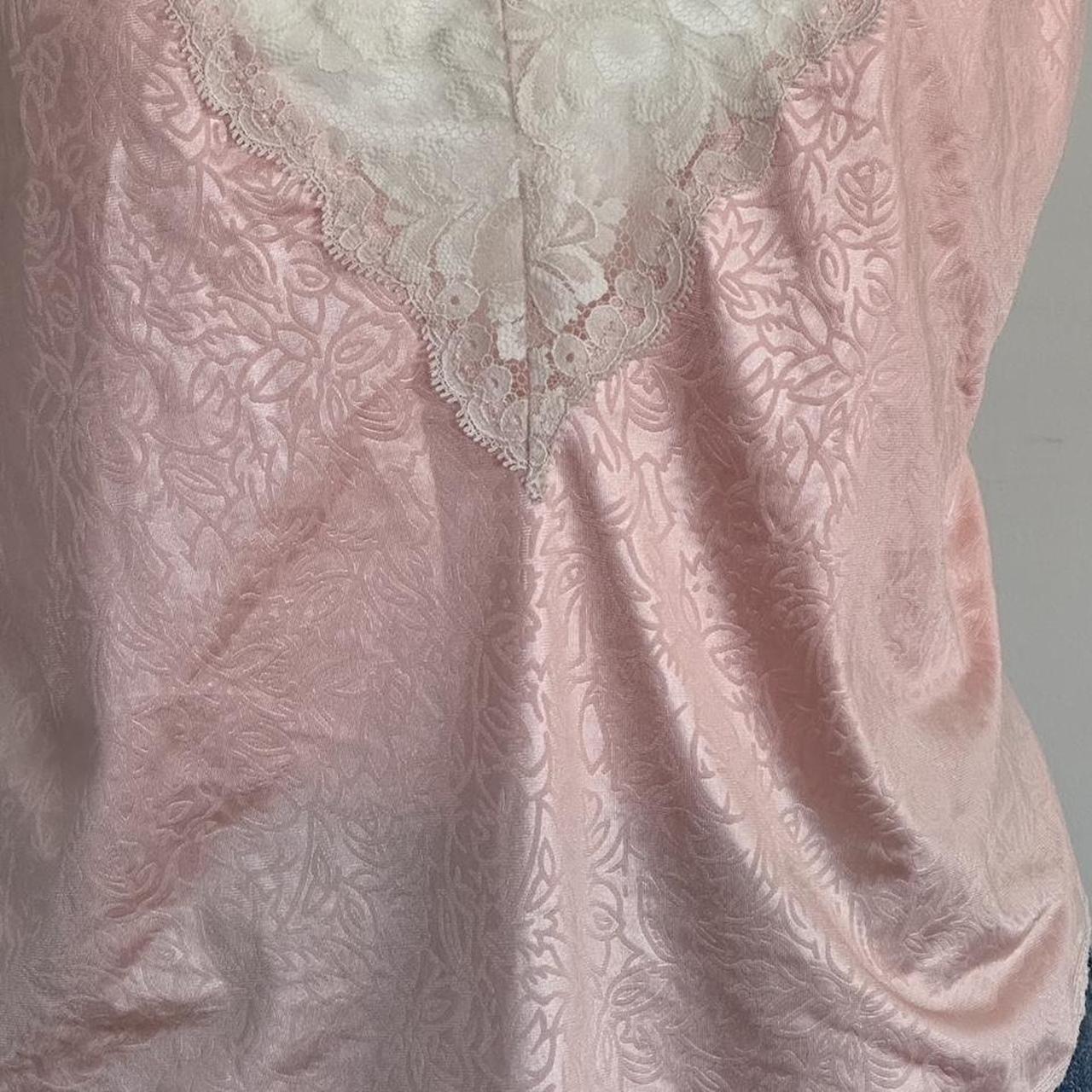 shoujo coquette girl flowy lace pink cami tank top... - Depop