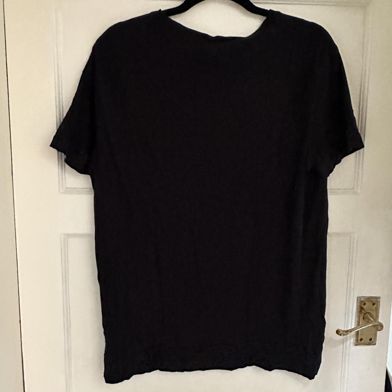 Calvin Klein Mens Medium Black T-shirt with White... - Depop