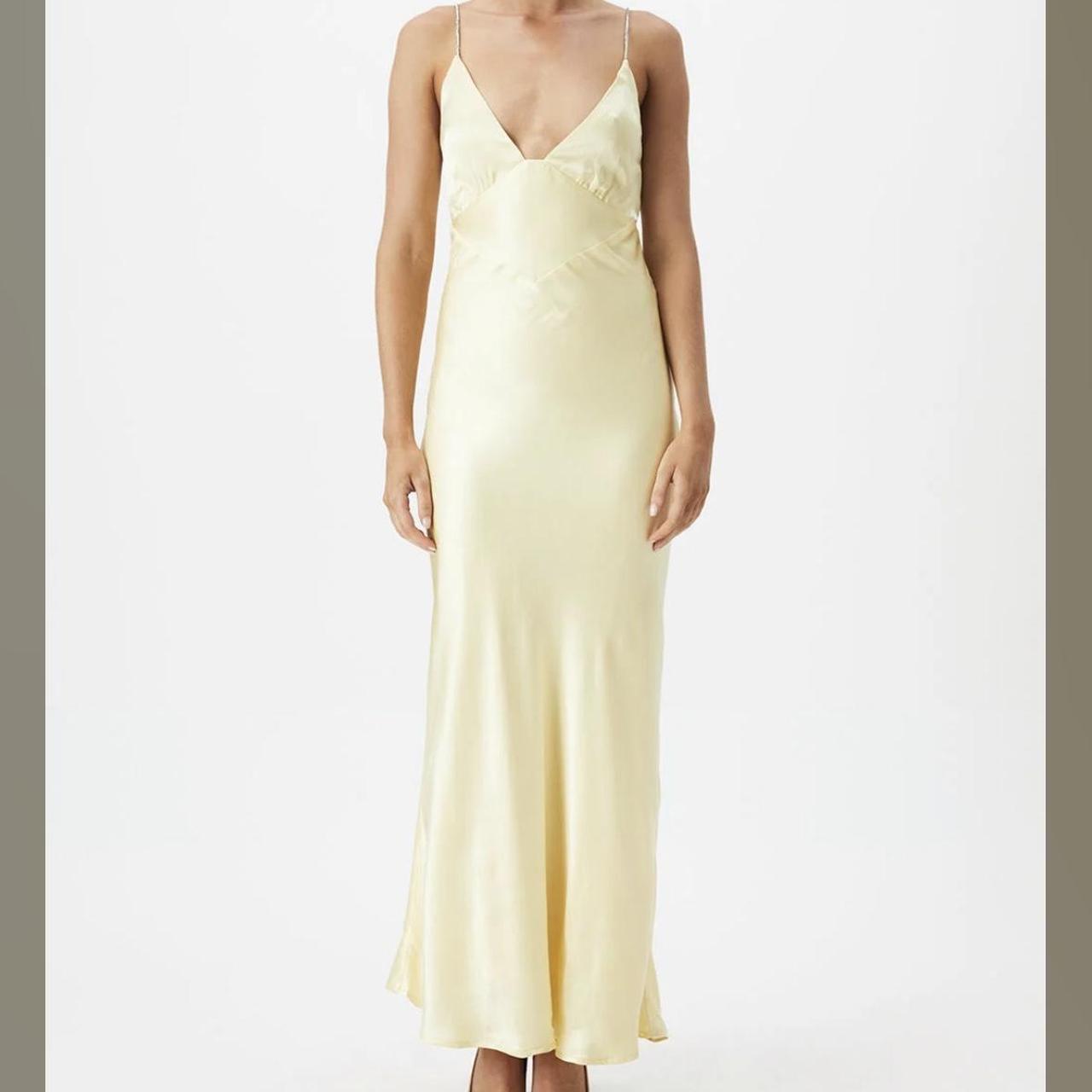 Bardot Capri diamonte slip dress 🍋 Stunning yellow... - Depop
