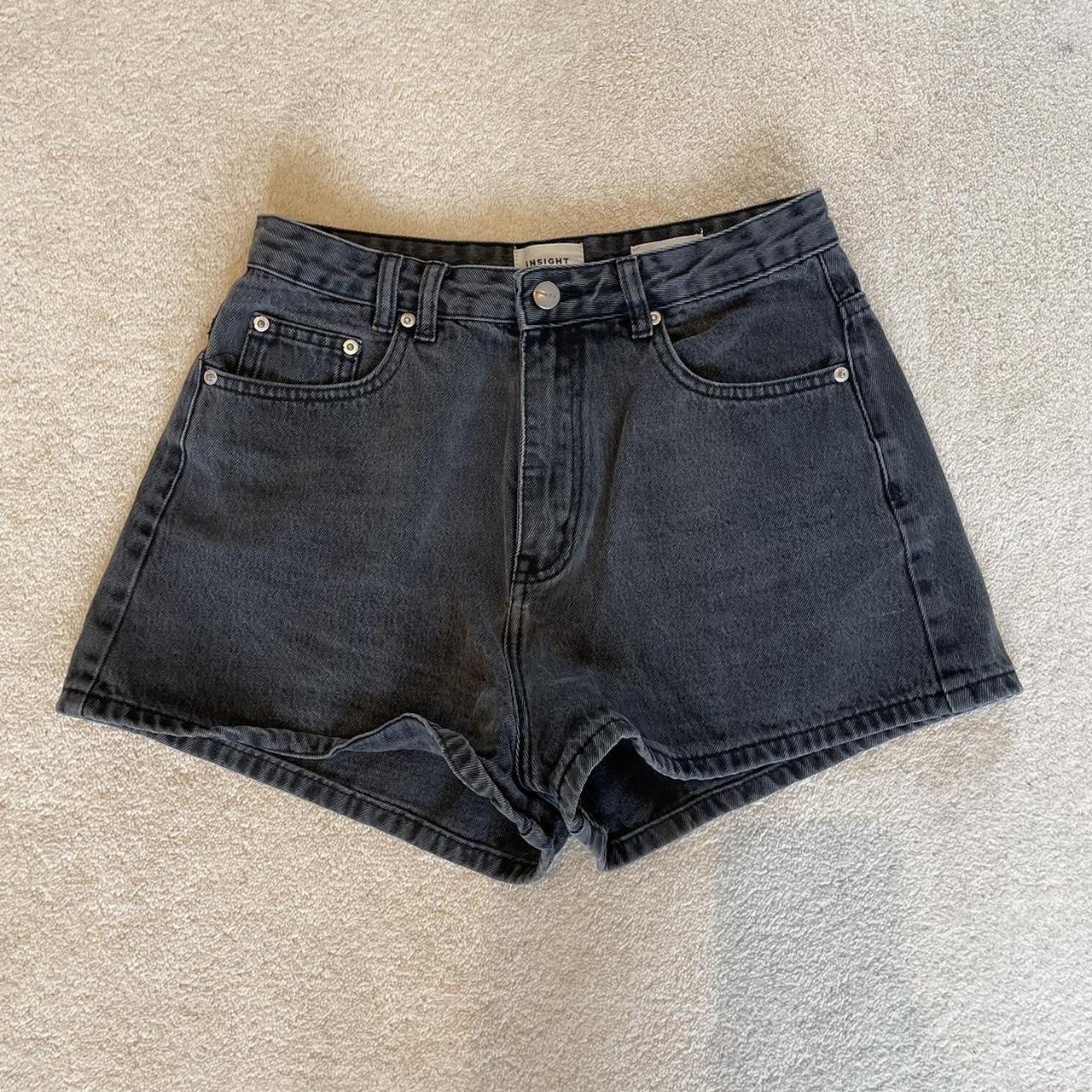 INSIGHT DENIM black washed denim shorts. Great... - Depop