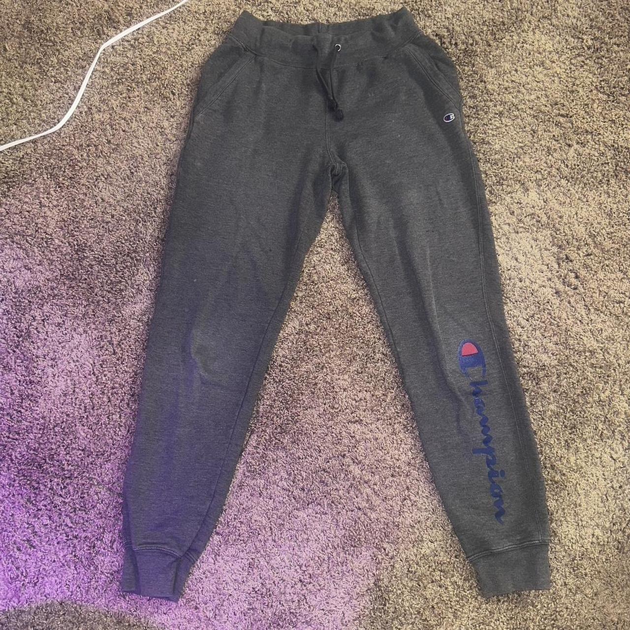 Champion grey sweat pants size small. Some small... - Depop