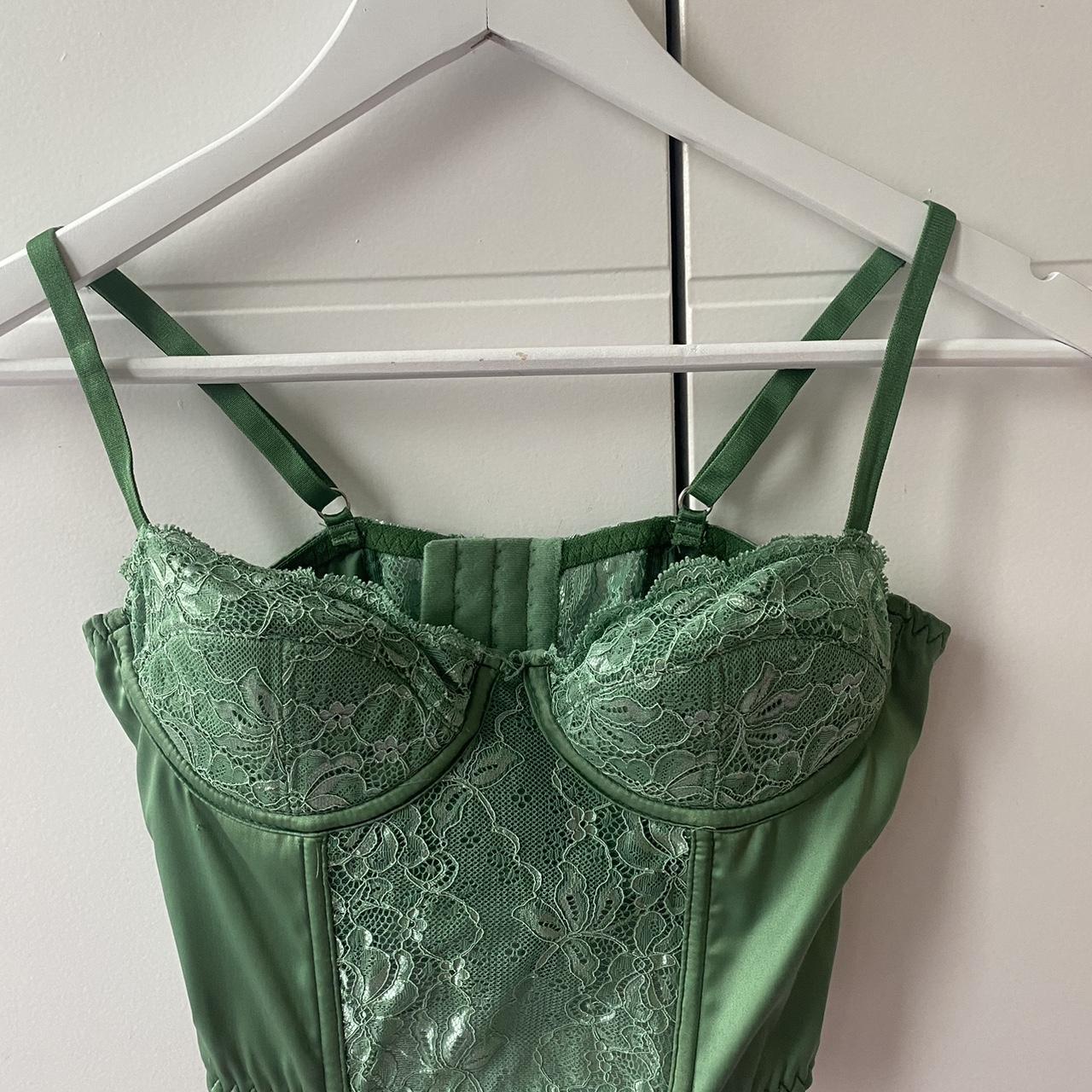 Urban Outfitters Women's Green Corset | Depop