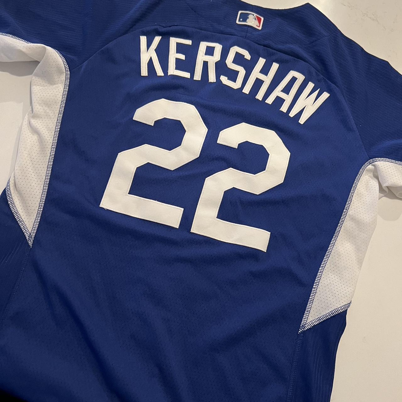 majestic dodgers kershaw jersey size YOUTH large - Depop