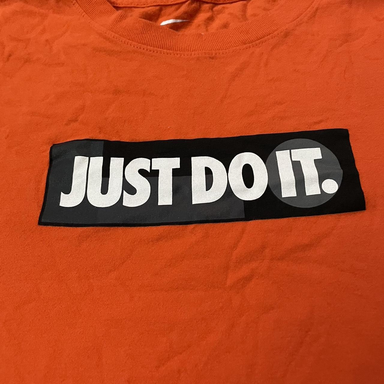 Orange just do it nike shirt online