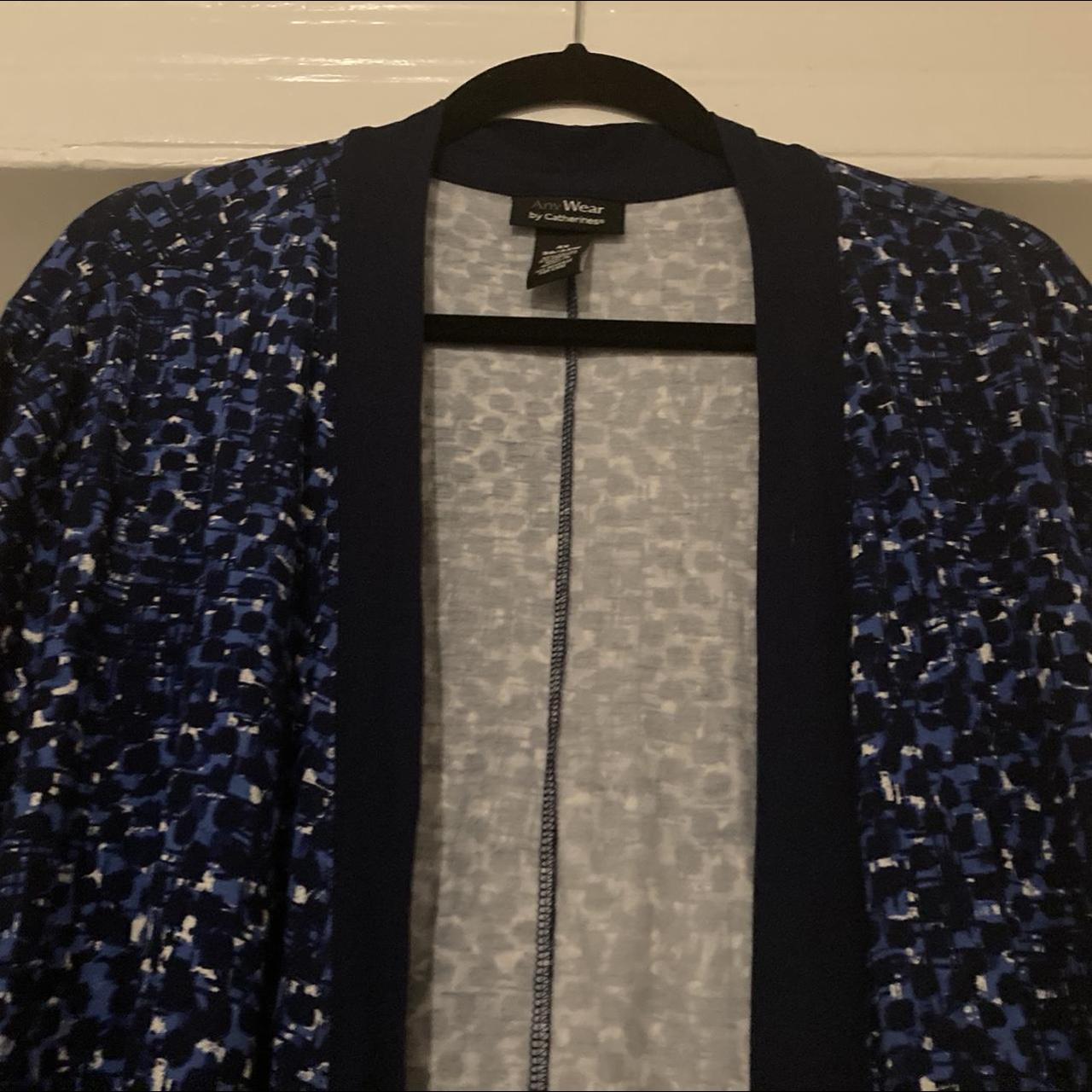 Catherine's Women's White and Blue Cardigan (4)