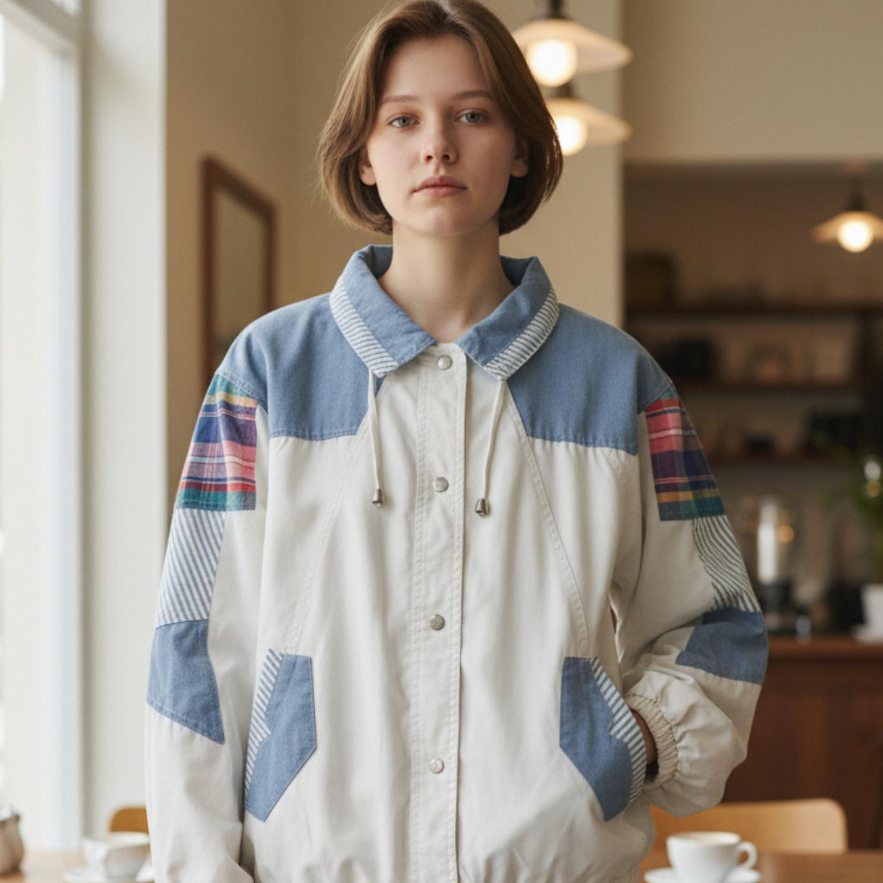 Current Seen Women's Bomber Jacket - Multi/White … - image 1