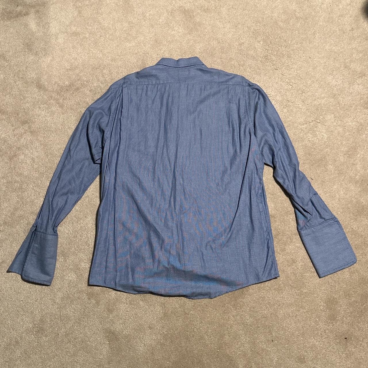 Burberry men's outlet blue dress shirt