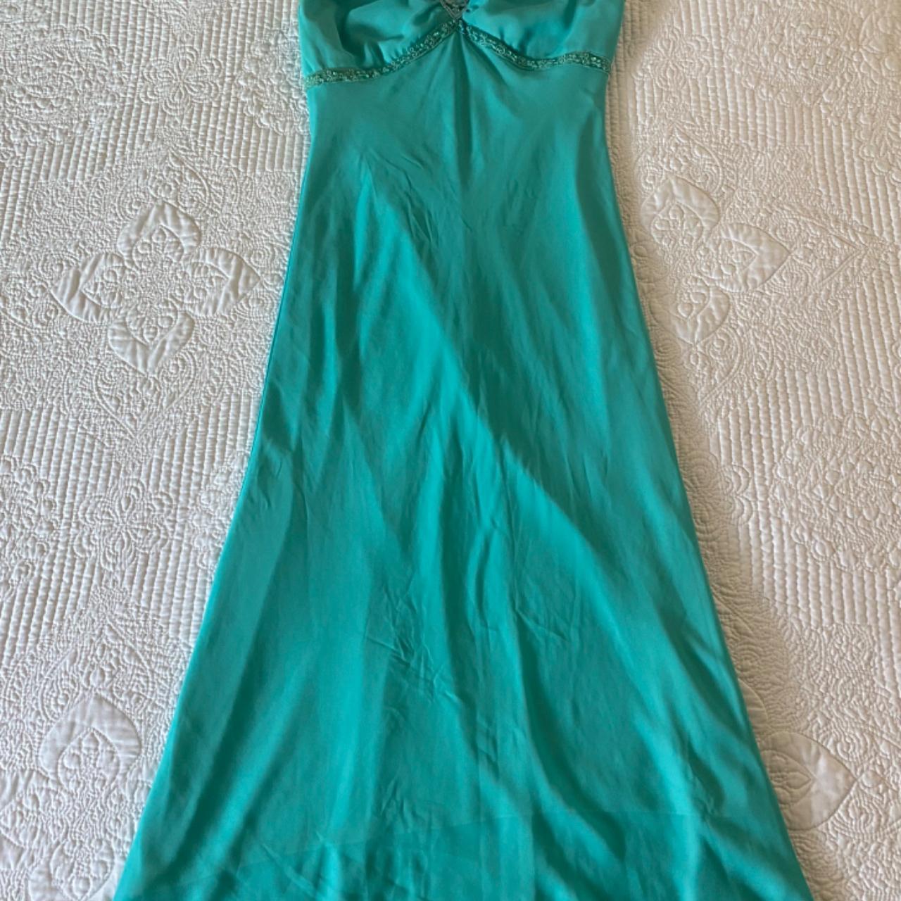 Rampage Women's Blue and Green Dress | Depop